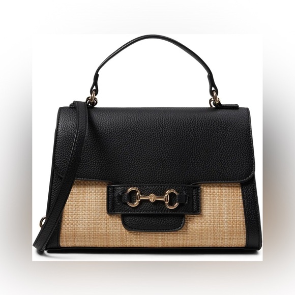 Anne Klein Straw Top Handle Satchel - Picture 1 of 10